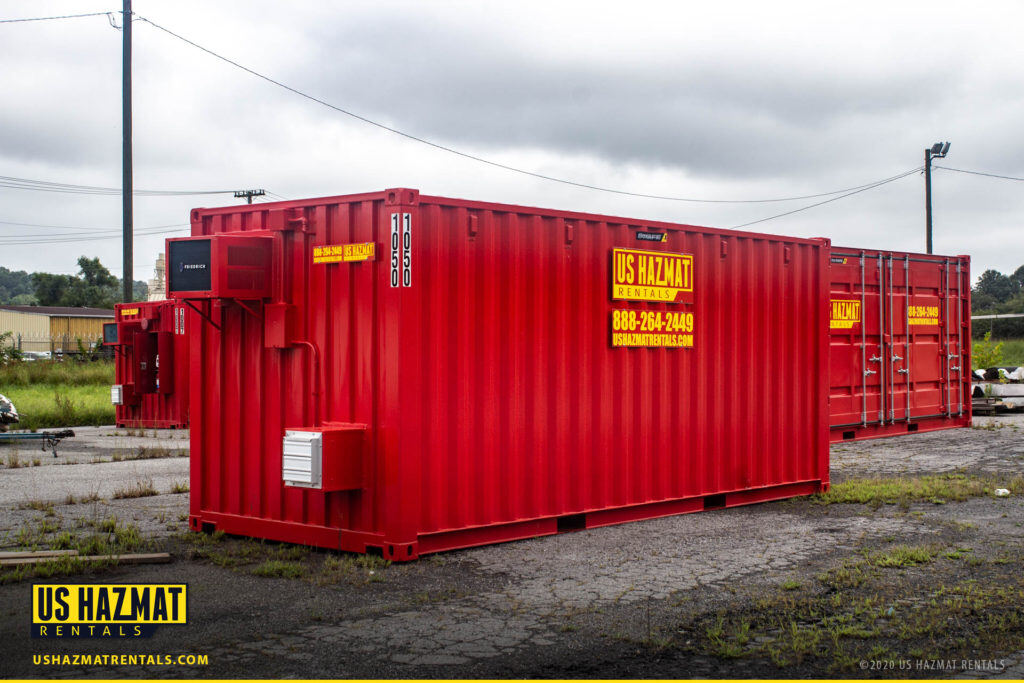 US Hazmat Rentals Shipping Containers with Secondary Spill Containment